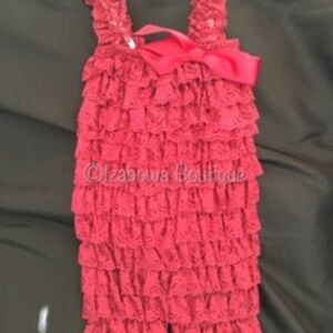 ***** Burgundy Lace Romper  BURG   Large 2T-3T  NWT Boutique